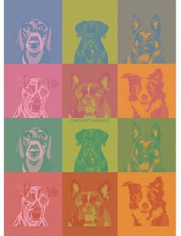 Garnier-Thiebaut Geschirrtuch Chiens Pop 56x77 Cm 100% Gekämmte Baumwolle 